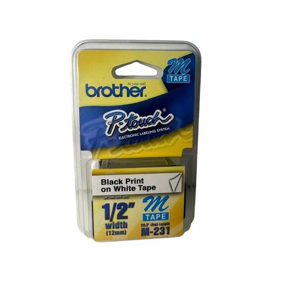 Brother P-Touch Black Print On White Tape M-231 1/2" Genuine OEM Single NEW - Picture 1 of 2
